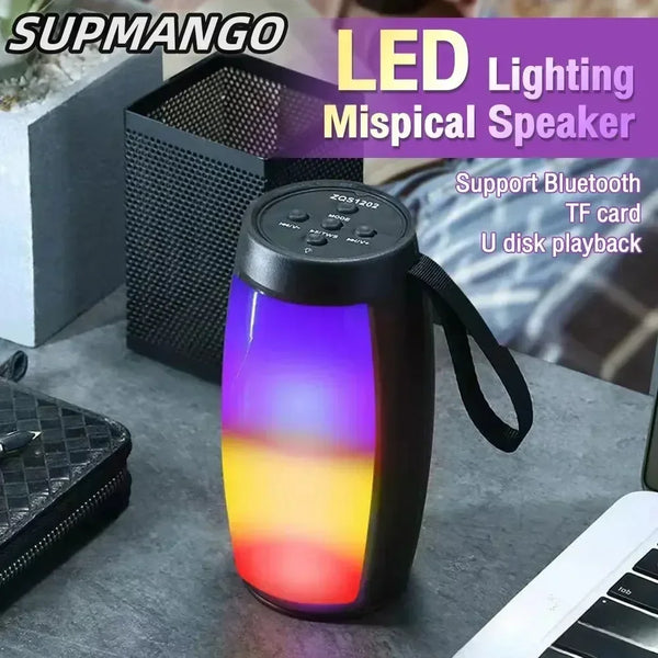 S12 Wireless Bluetooth Speaker Powerful Portable Subwoofer with LED Lights Car Audio Bass MP3 Player Sound System